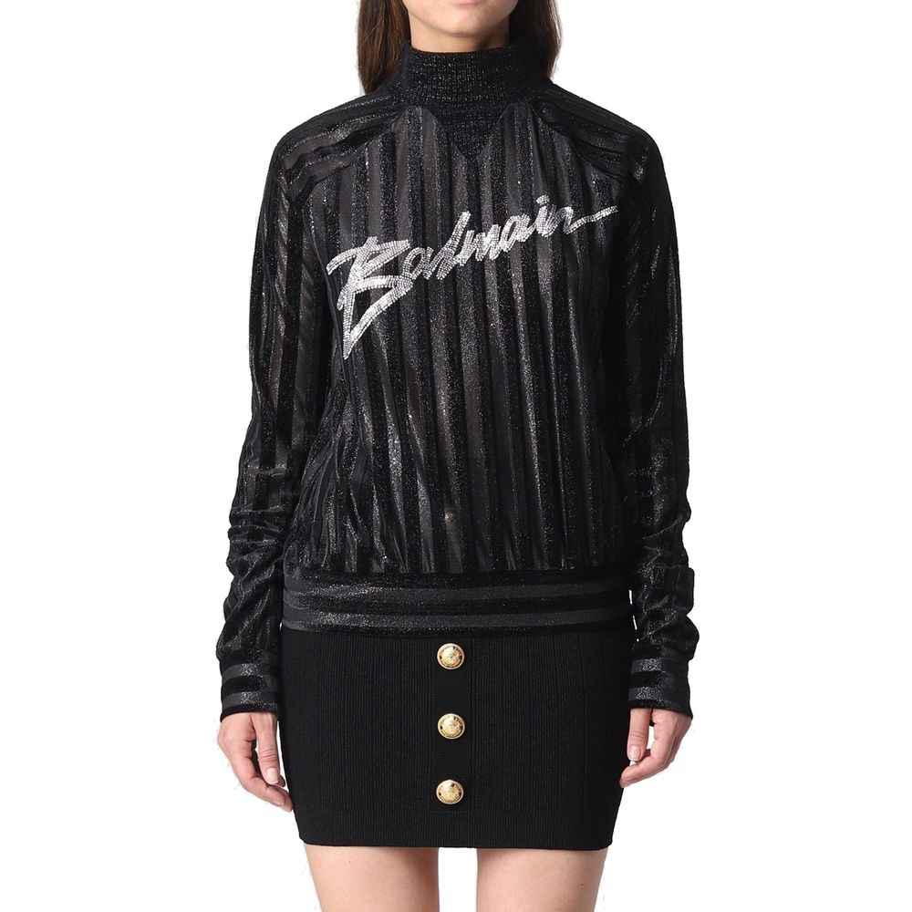 Balmain Black Elastane Sweatshirt