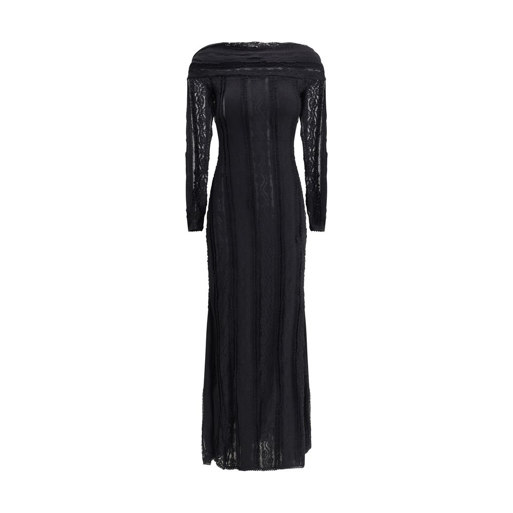 Charo Ruiz Black Cotton Casual Dress