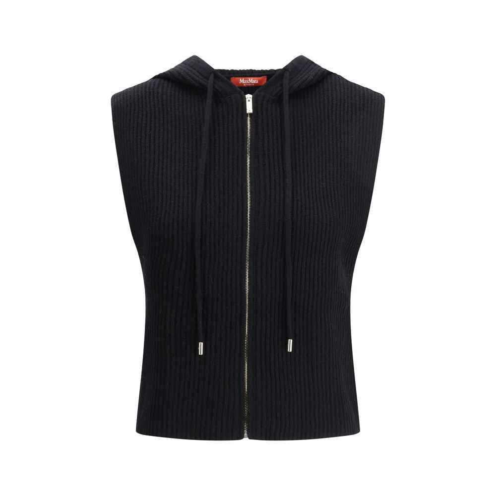 Max Mara Black Wool Sleveless Jacket
