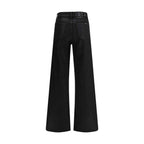 7FOR Black Cotton Flared Jeans