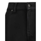 7FOR Black Cotton Flared Jeans
