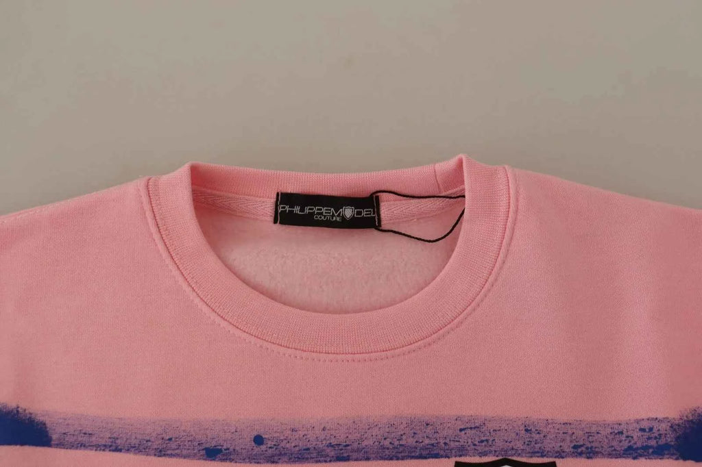Philippe Model Pink Printed Long Sleeves Pullover Sweater