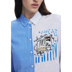 Desigual Light Blue Viscose Blouse