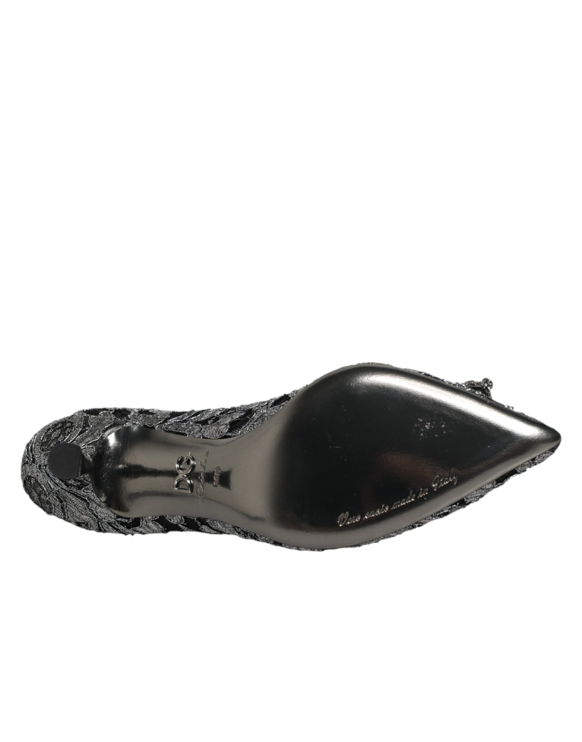 Dolce & Gabbana Silver Lace DG Amore Heels Pumps Shoes