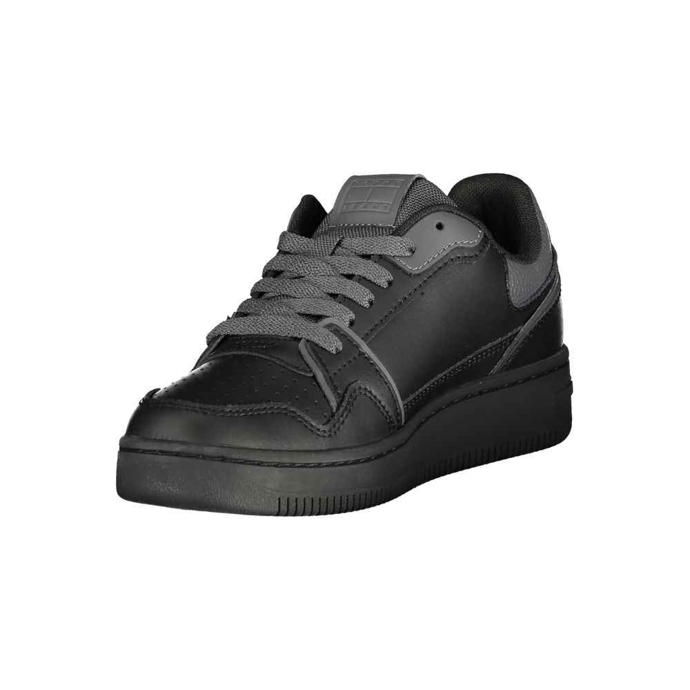 Tommy Hilfiger Black Leather Women Sneaker