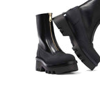 Chloé Black Calfskin Lace-Up Boots