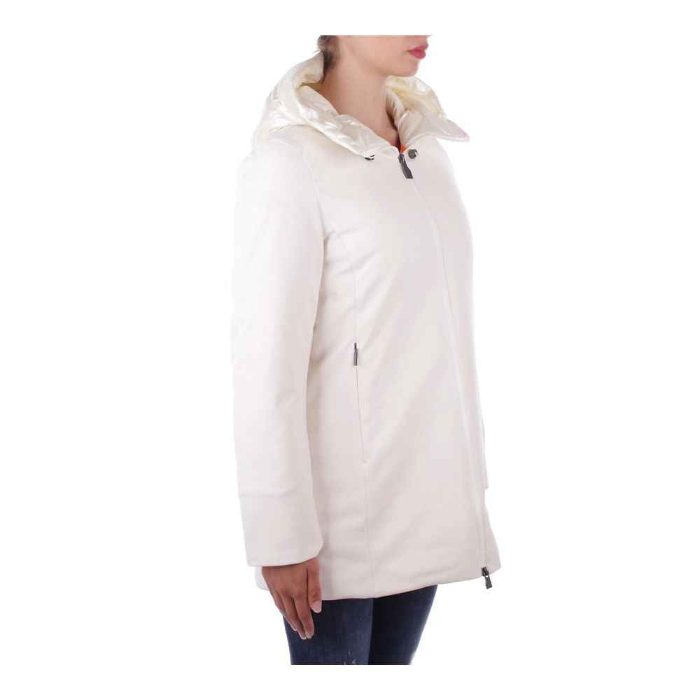 Suns White Polyester Jackets & Coat