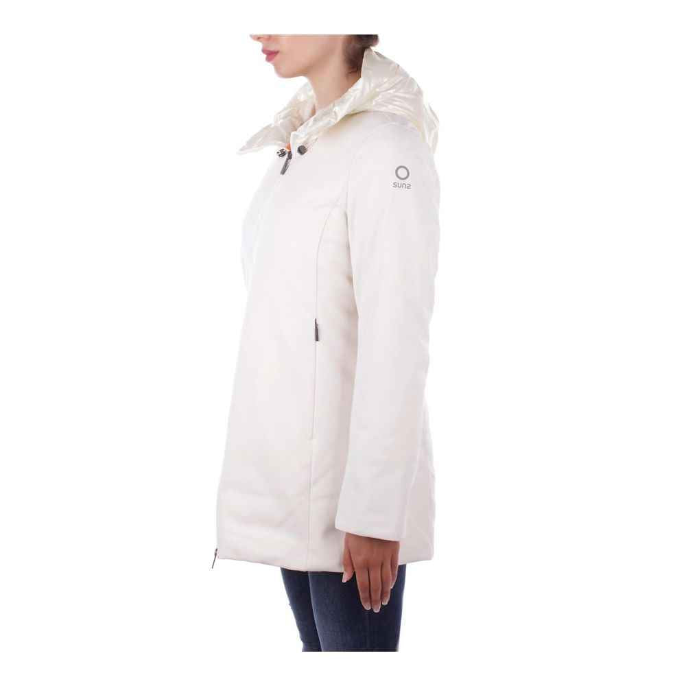 Suns White Polyester Jackets & Coat