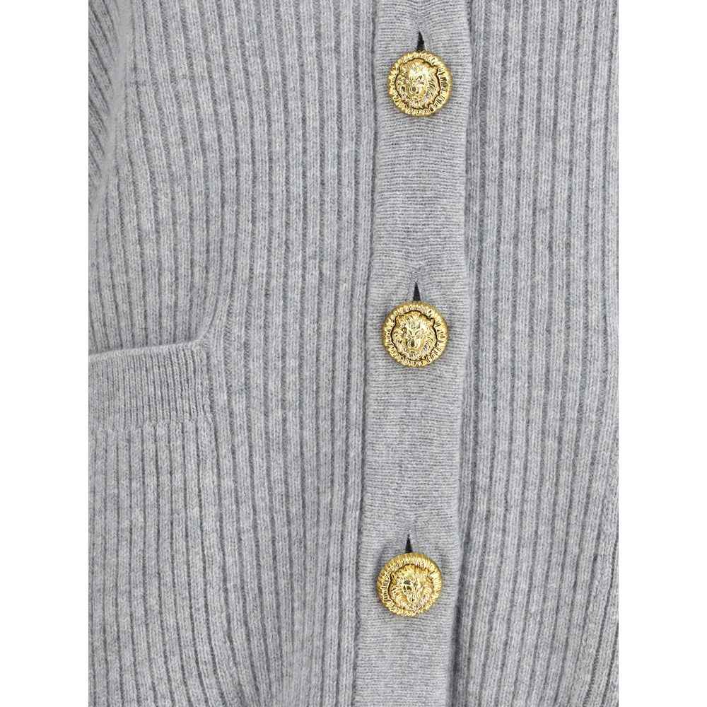 Balmain Long Cashmere Cardigan with buttons