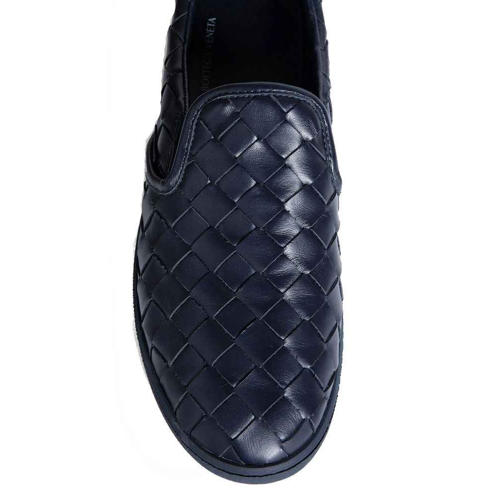 Bottega Veneta Blue Calfskin Low Top Sneakers