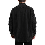 Dolce & Gabbana Black Cotton Long Sleeve Denim Casual Shirt