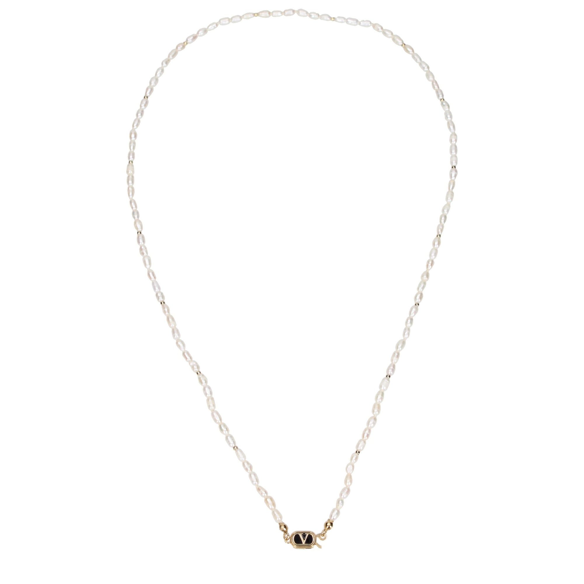 Valentino Garavani White Metal Necklace