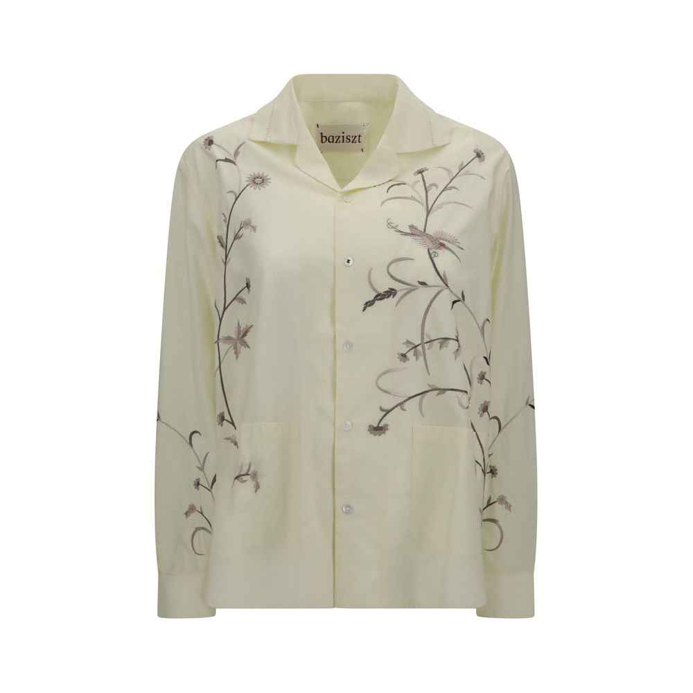 Baziszt Yellow Cotton Pattern Shirt