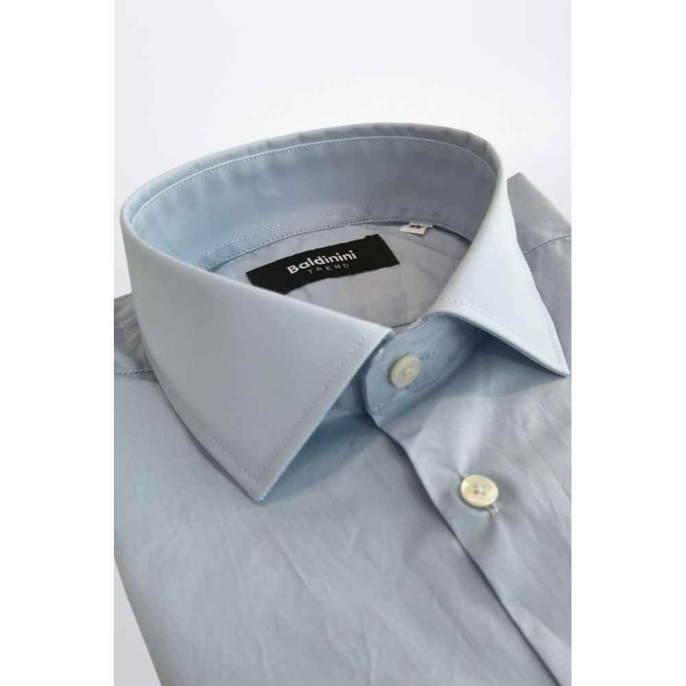 Baldinini Trend Light Blue Cotton Men Shirt