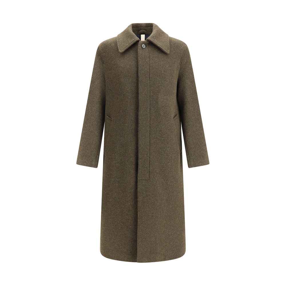 Sunflower Green Fleece Wool Coat