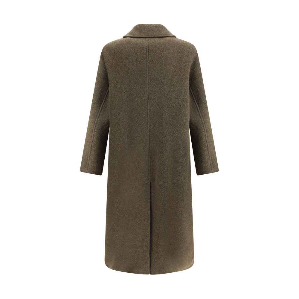 Sunflower Green Fleece Wool Coat