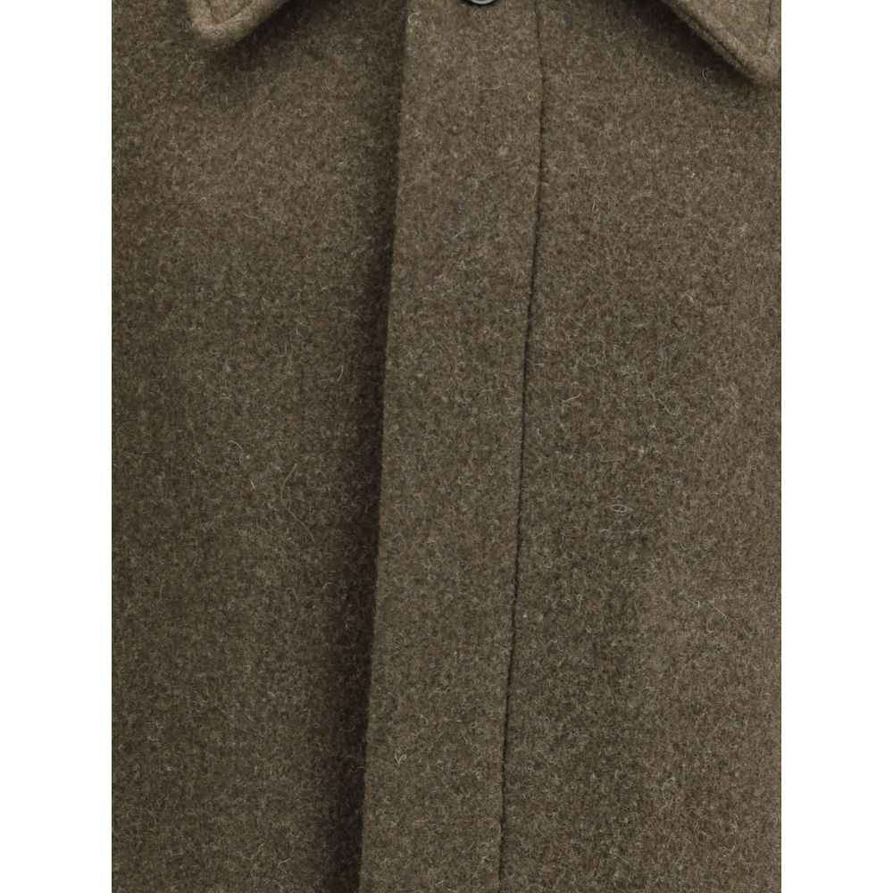 Sunflower Green Fleece Wool Coat