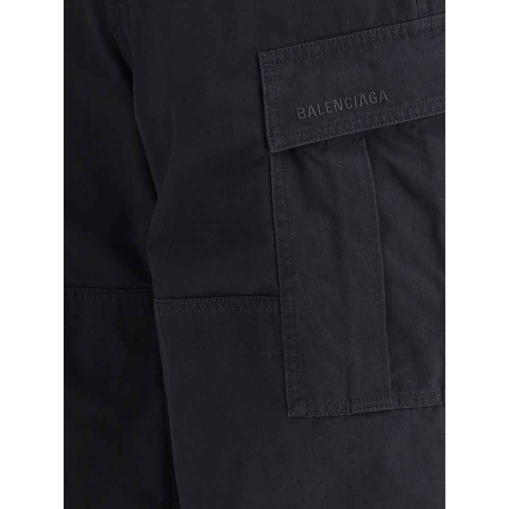 Balenciaga Black Cotton Cargo Pants