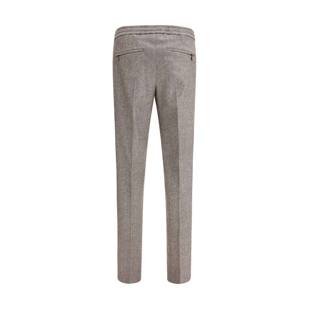 PT Torino Brown Fleece Wool Casual Pants
