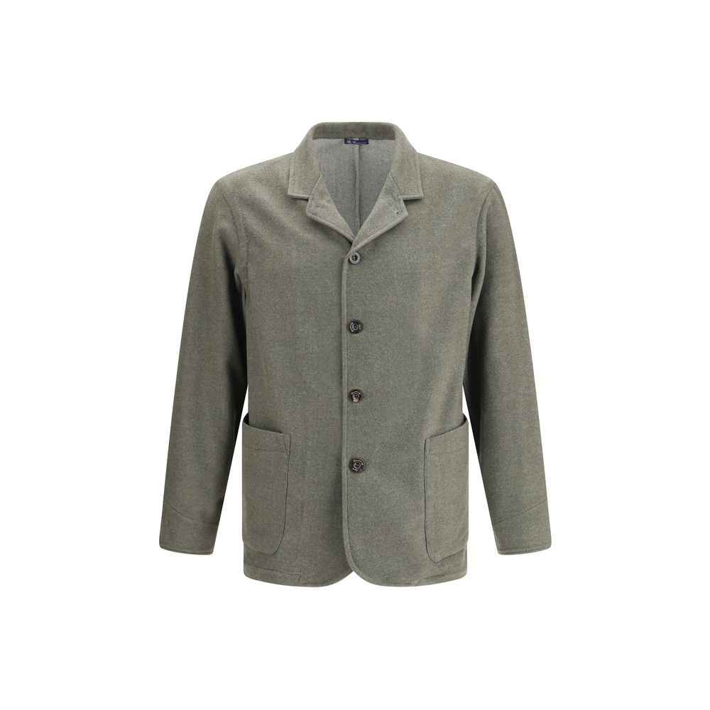 Finamore Green Fleece Wool Coat