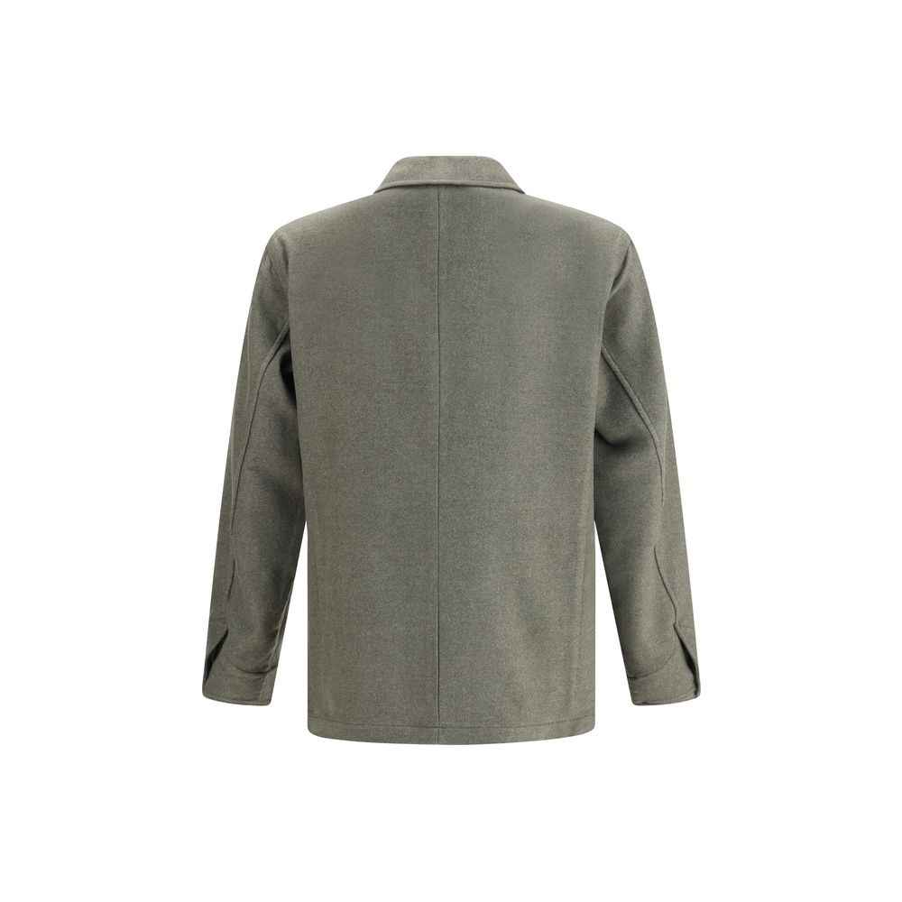 Finamore Green Fleece Wool Coat
