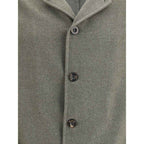Finamore Green Fleece Wool Coat