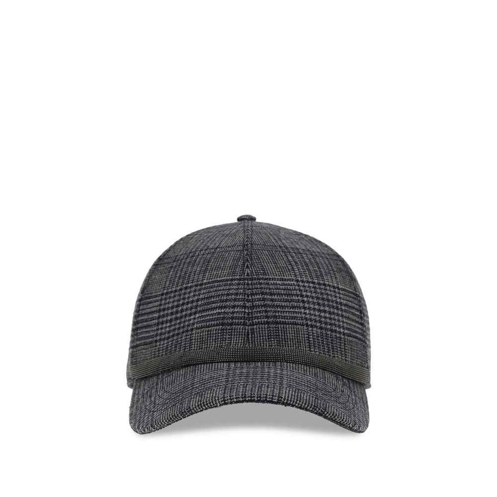Brunello Cucinelli Gray Fleece Wool Cap (Baseball Hat)