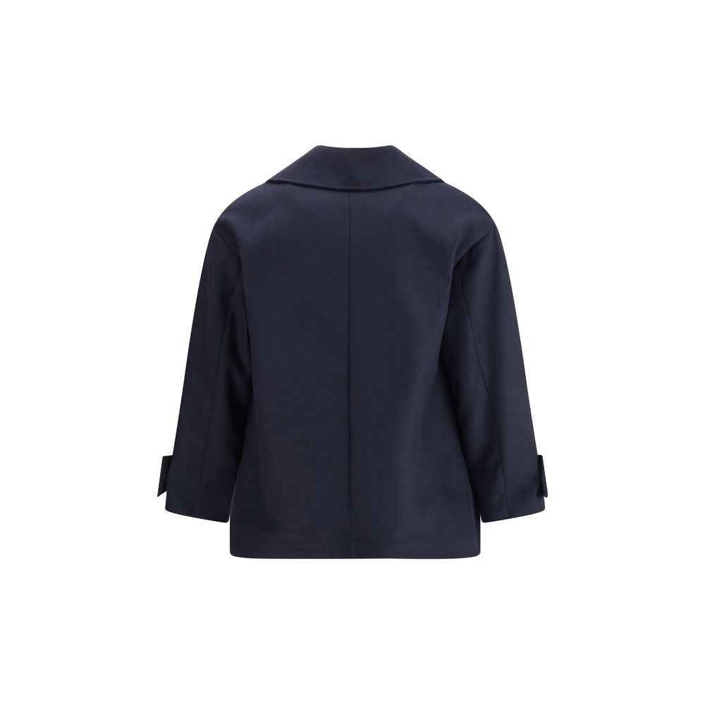 Cruna Blue Fleece Wool Coat