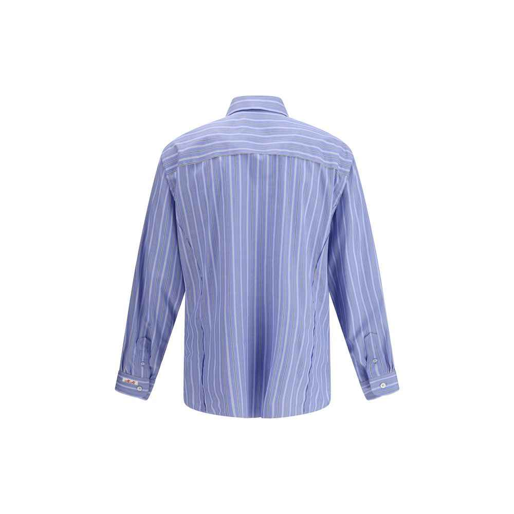 Margiela Blue Cotton Pattern Shirt