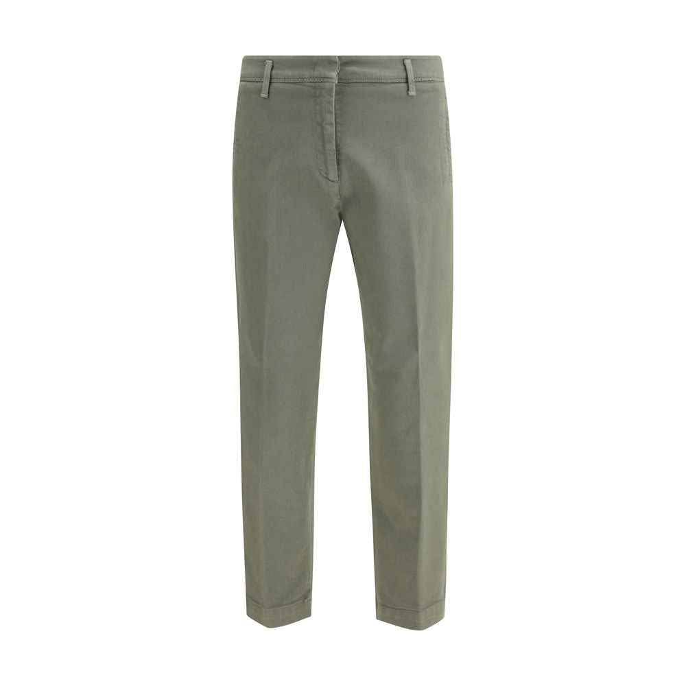 Cruna Green Cotton Casual Pants