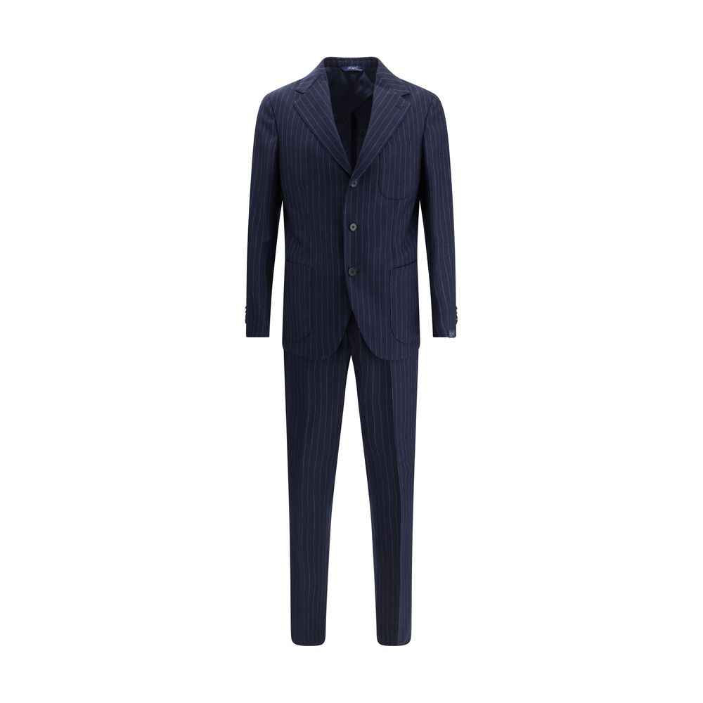 Gi Capri Blue Fleece Wool Two-Piece Suit