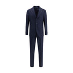 Gi Capri Blue Fleece Wool Two-Piece Suit
