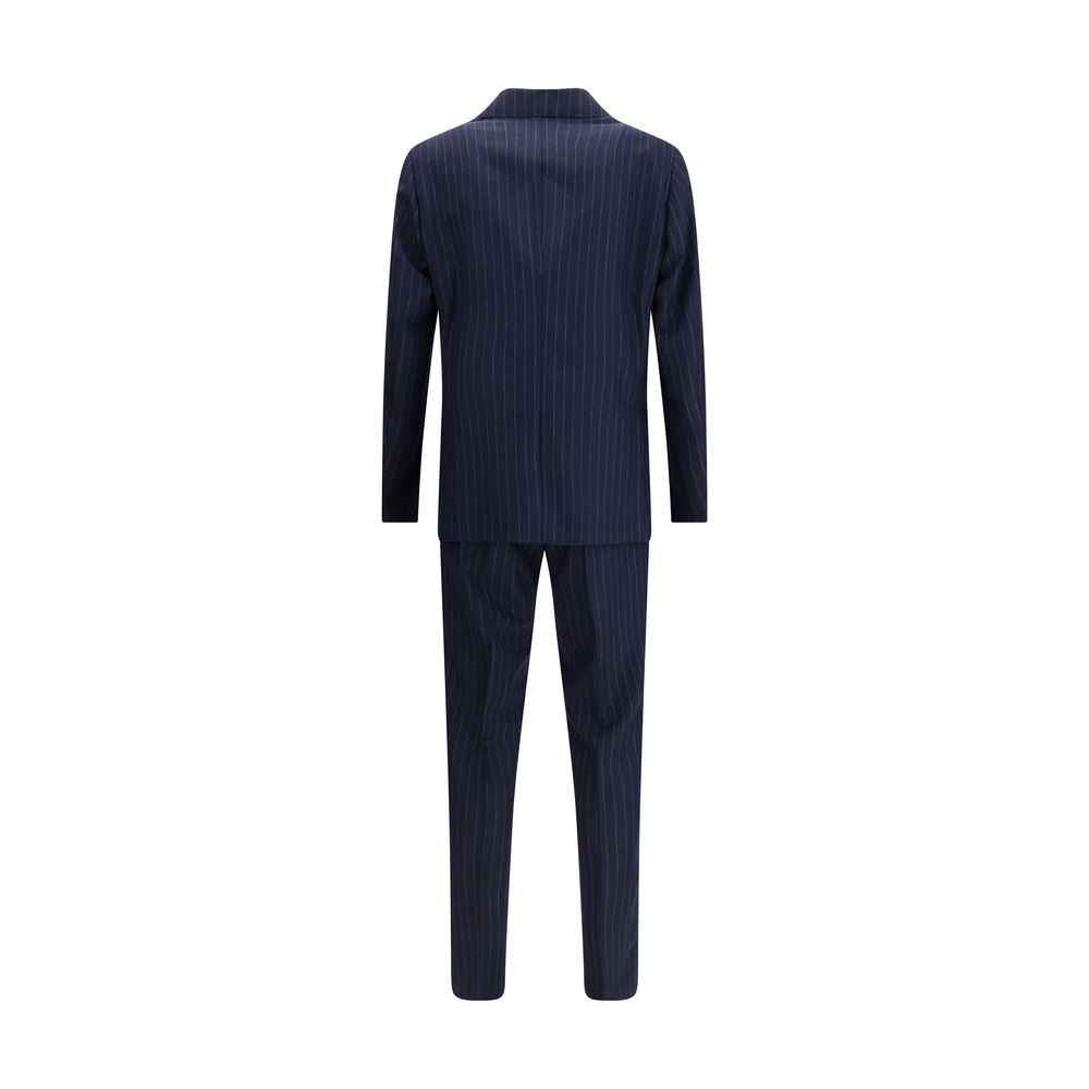 Gi Capri Blue Fleece Wool Two-Piece Suit