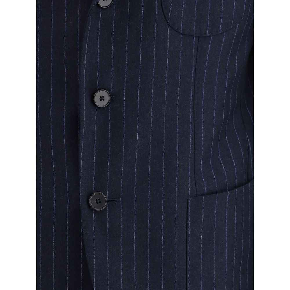 Gi Capri Blue Fleece Wool Two-Piece Suit