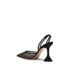 Amina Muaddi Black Polyester High Heel Pumps