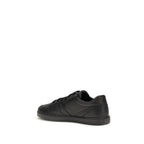Prada Black Calf Leather Bos Taurus Low Top Sneakers