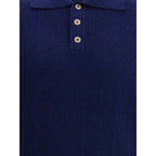 Brunello Cucinelli Blue Cashmere Polo Shirt