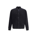 Laneus Black Merino Wool Bomber