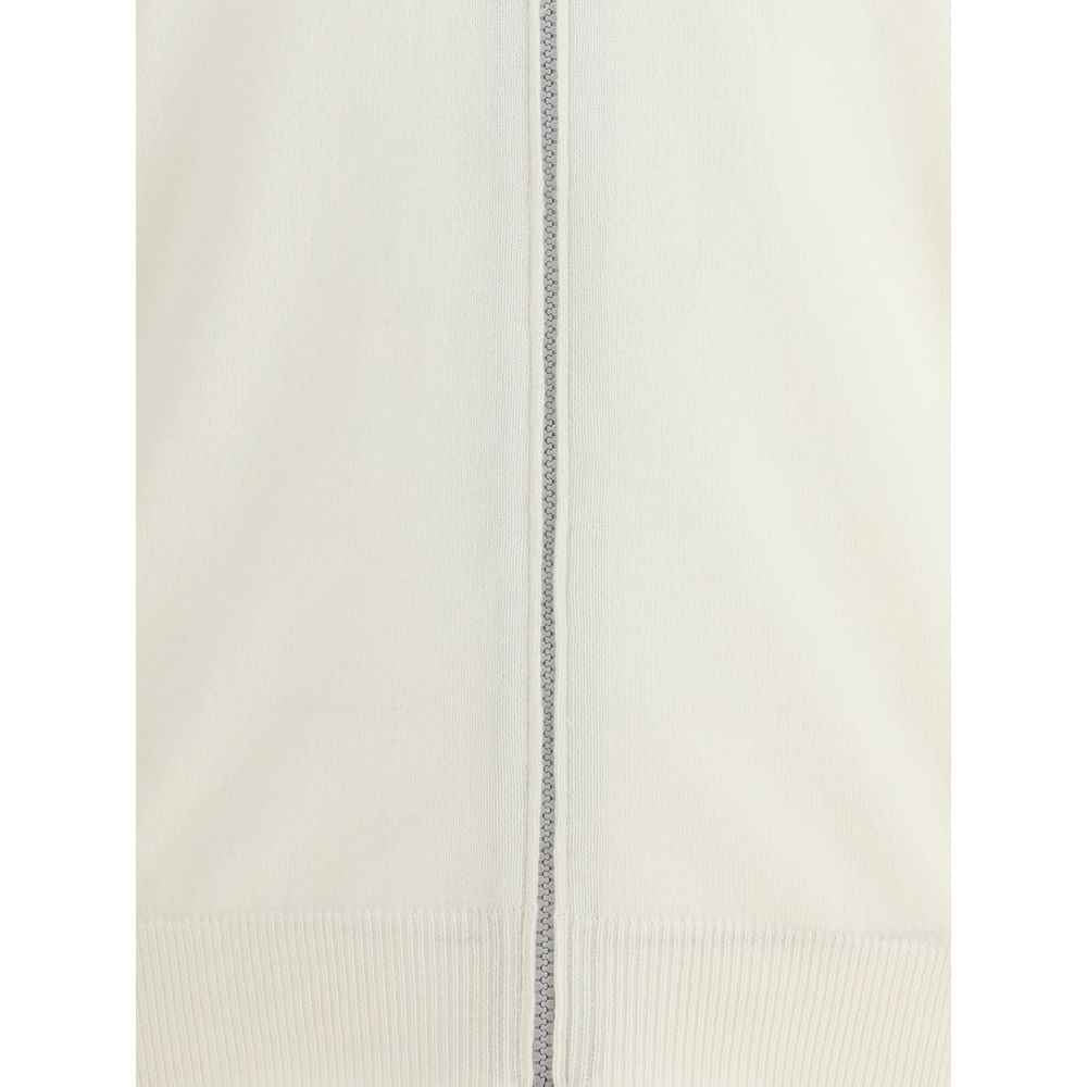 Brunello Cucinelli White Cashmere Cardigan