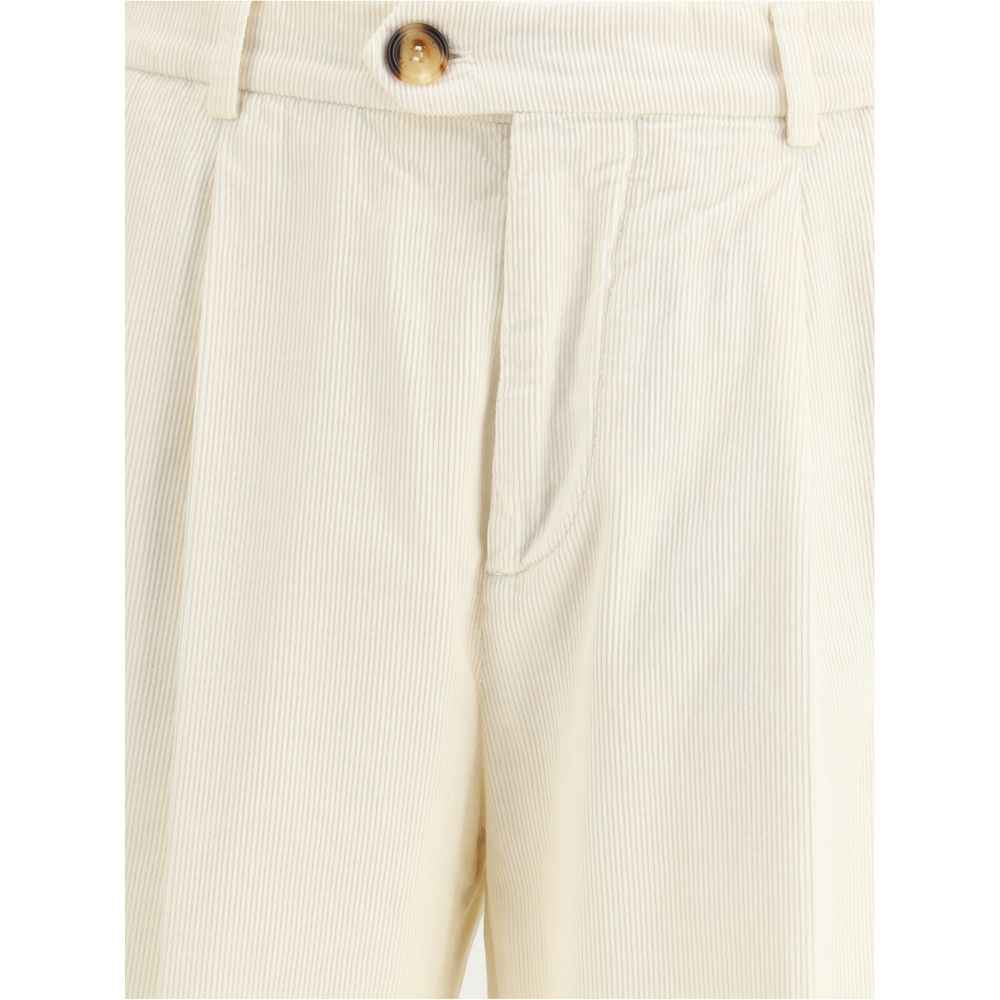 Brunello Cucinelli Cream Cotton Casual Pants