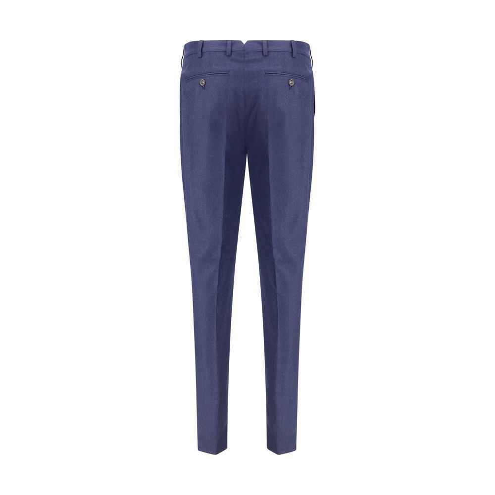 Brunello Cucinelli Blue Fleece Wool Pants