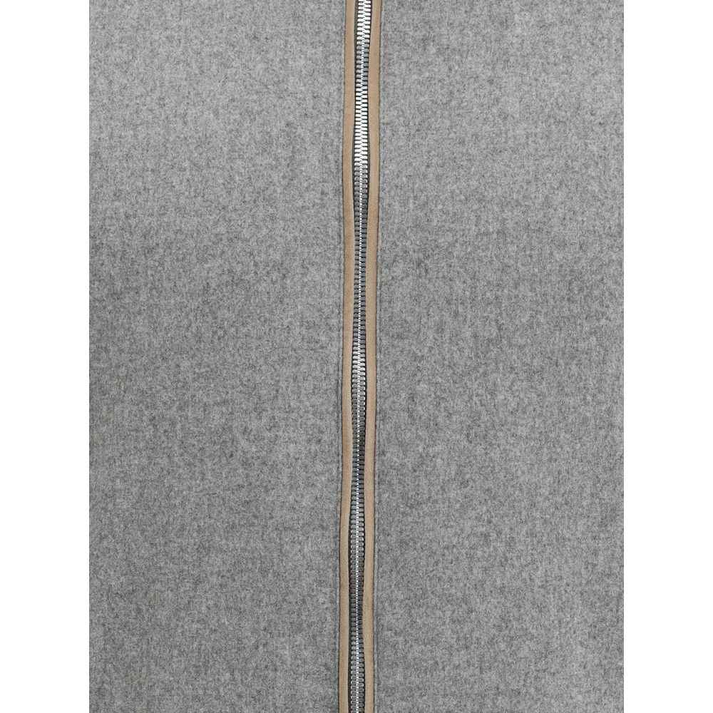 Brunello Cucinelli Gray Wool Full-Length Jacket