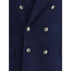 Brunello Cucinelli Blue Wool Coat
