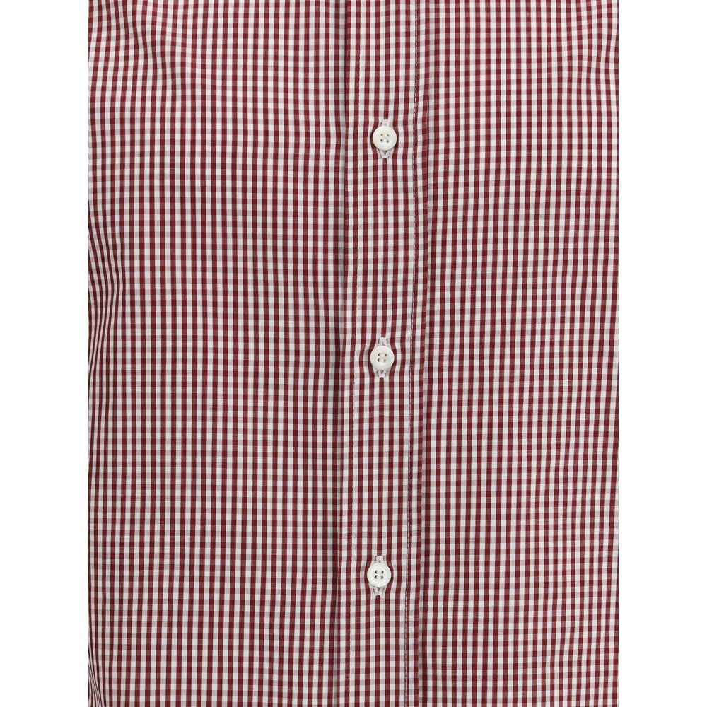 Brunello Cucinelli Red Cotton Pattern Shirt