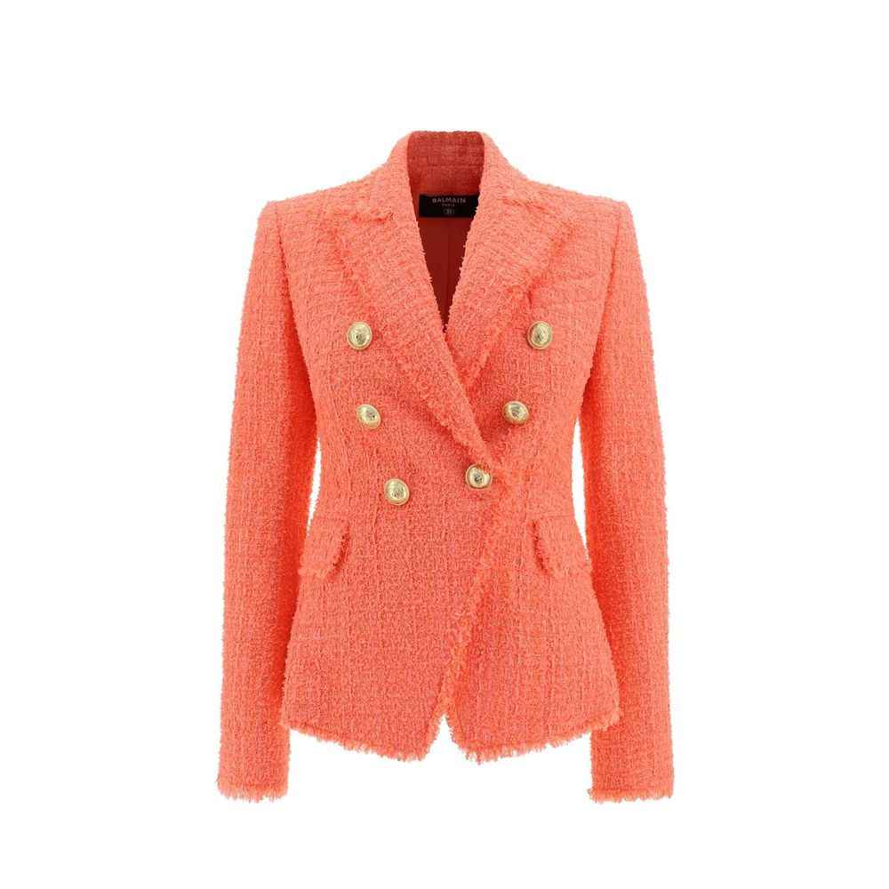 Balmain Orange Cotton Blazer