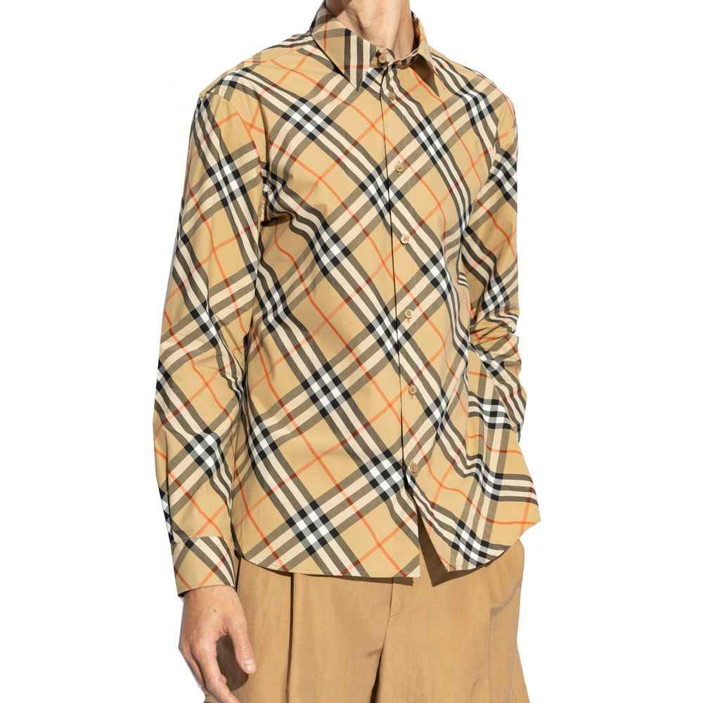 Burberry Brown Cotton Pattern Shirt