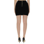 Balmain Black Cotton Mini Skirt