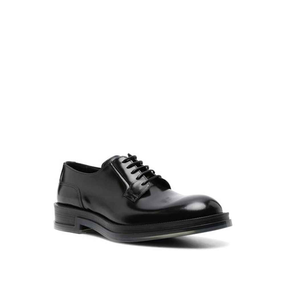 Alexander McQueen Black Calfskin Oxfords And Derbies