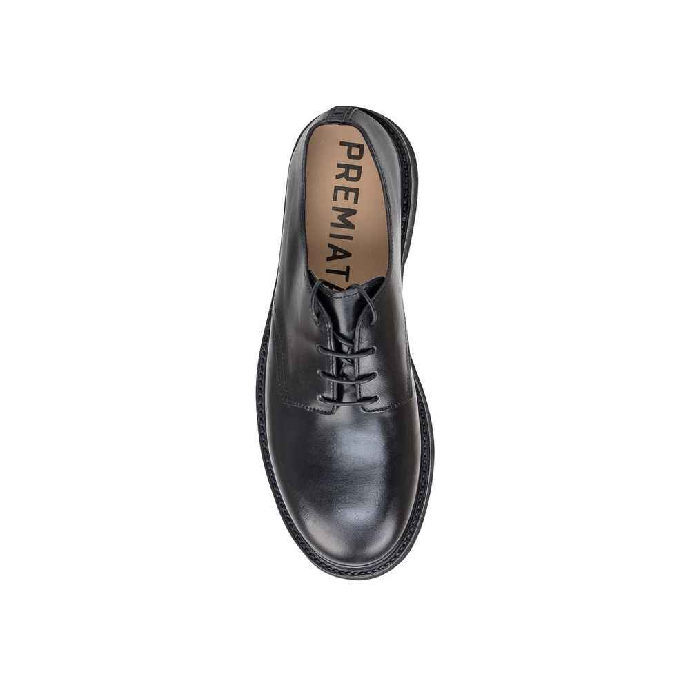 Premiata Black Calfskin Oxfords And Derbies