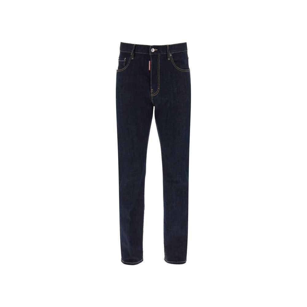 Dsquared² Blue Cotton Straight-Leg Jeans
